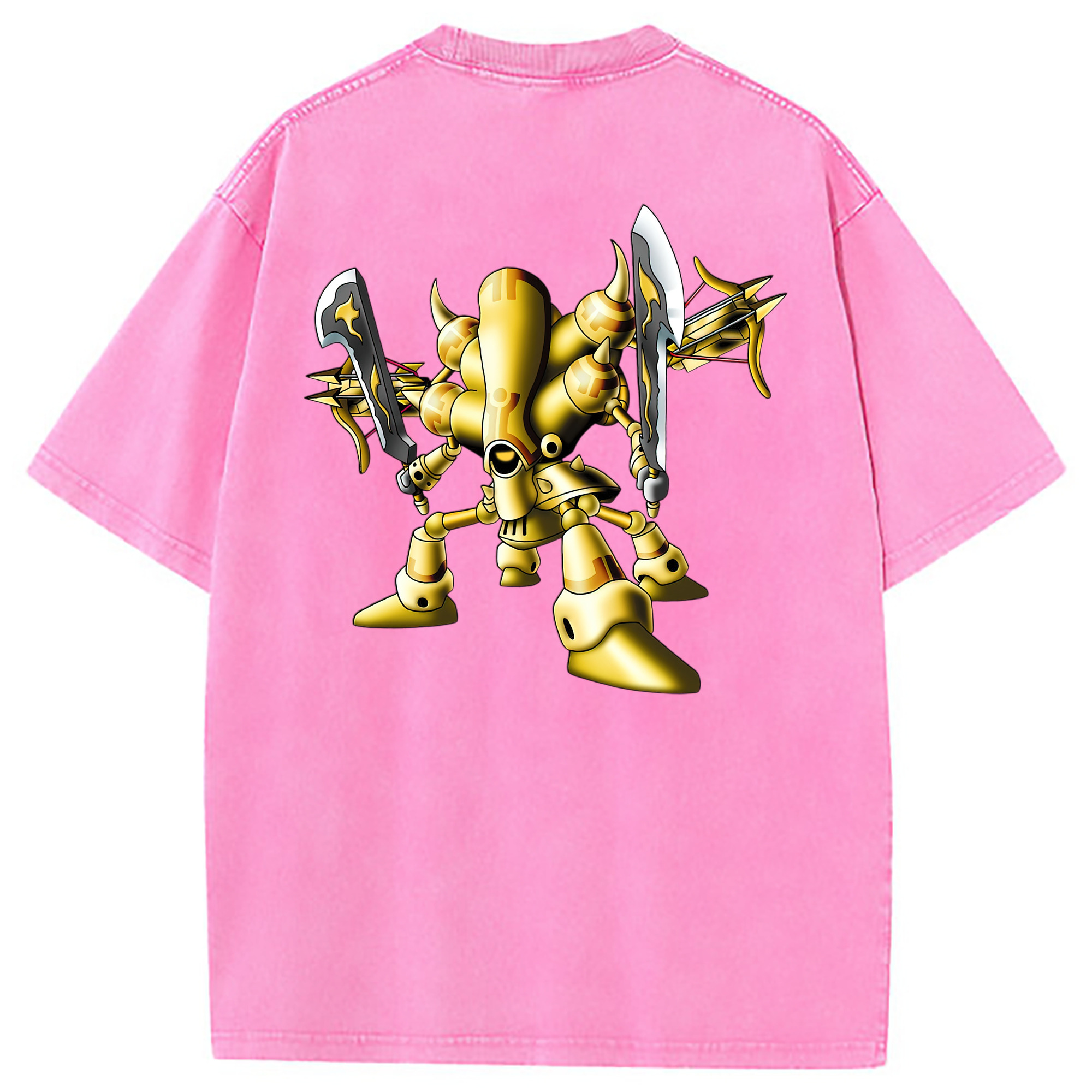 （画像用） ドラゴンクエスト Doragon Kuesuto Dragon Quest 綿100% ヴィンテージ風 半袖Tシャツ（背面プリント）